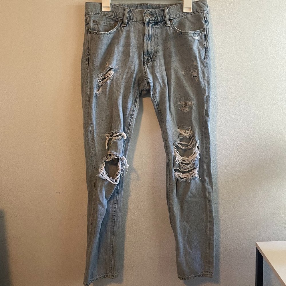 Distressed Light Wash Jeans